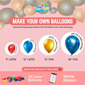 Bundle of 4 Classic Helium Tank kit with 120 balloons