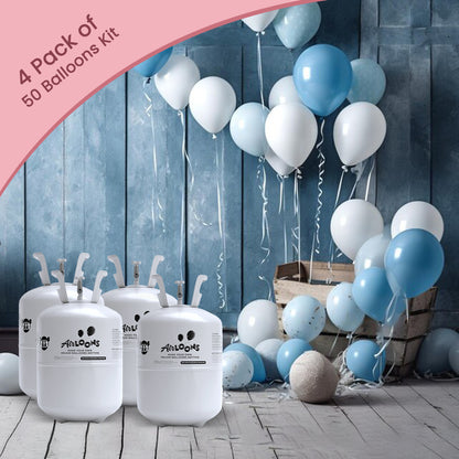 Bundle of 4 Mega Helium Tank kit with 200 balloons