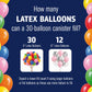 How many latex balloons the Airloons 30 canister fills: 30 x 9-inch or 12 x 12-inch
