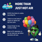 Airloons features: 99.95% pure helium, factory tested, compact design, made for DIY celebrations
